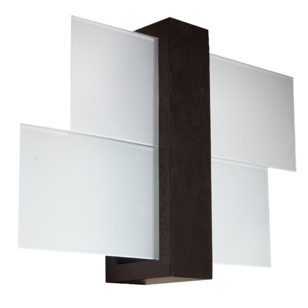 Sollux Lighting FENIKS 1 wall lamp for living room modern dark wood sconce with frosted glass panels