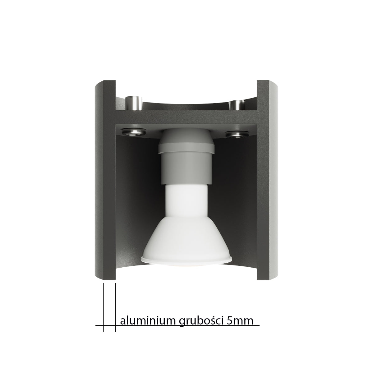 ORBIS 1 wall lamp from Sollux Lighting with modern black aluminum design and white bulb holder