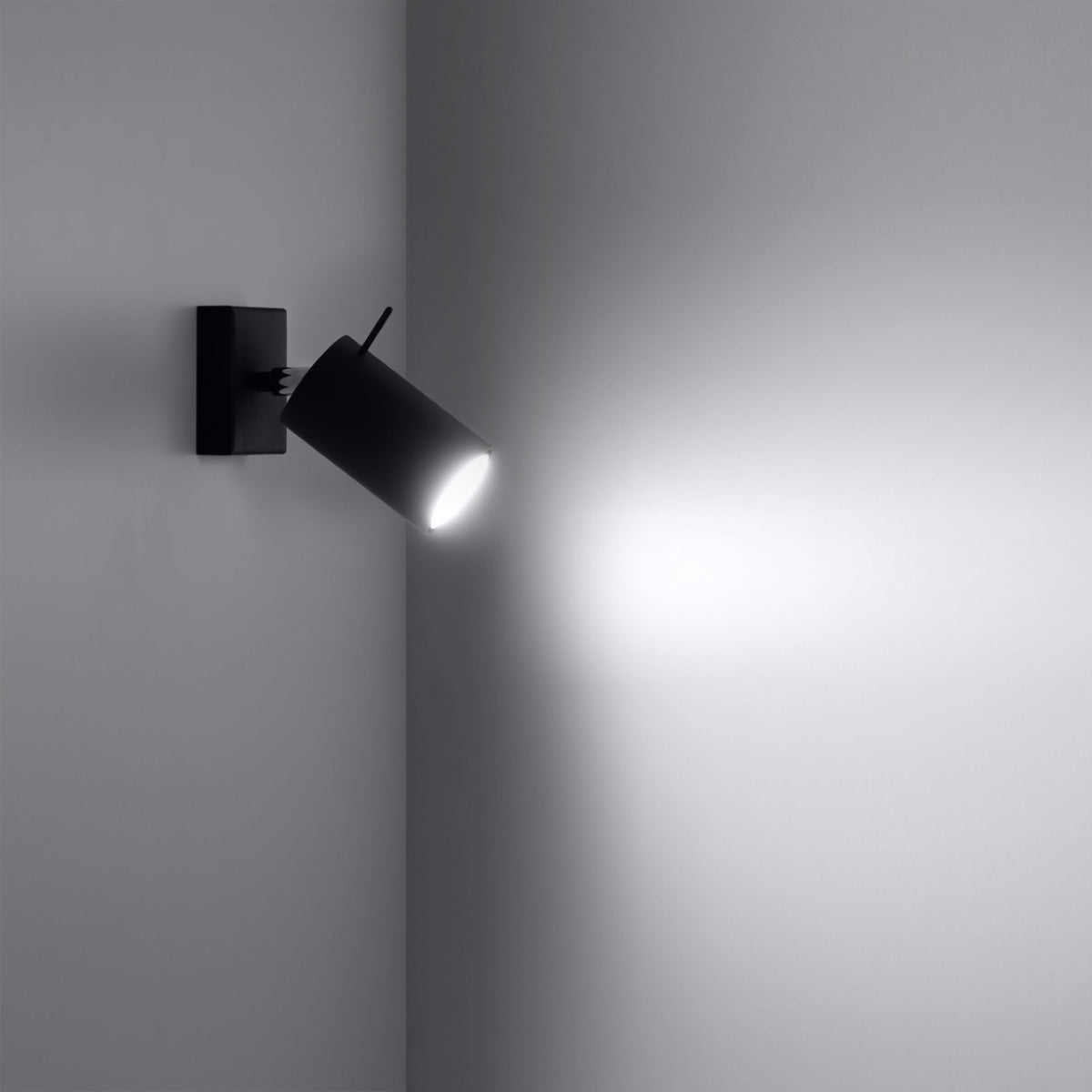 RING Black Minimalist Wall Lamp with Adjustable Angle for Modern Interior Lighting