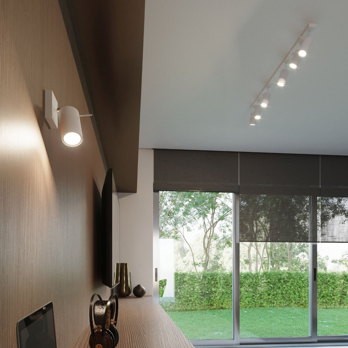 RING White Minimalist Wall Lamp mounted on a wall in a modern interior with natural light
