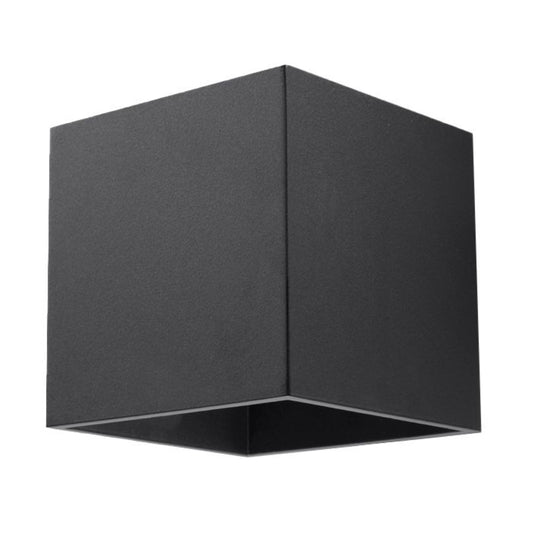 Modern black cube wall light by Sollux Lighting with minimalist design and matte finish