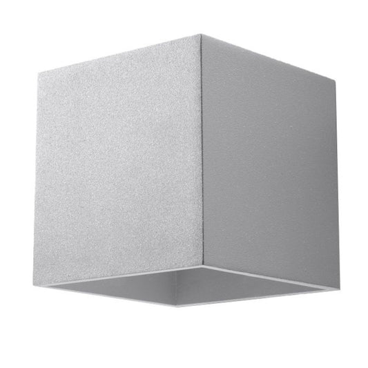 Sollux Lighting modern grey cube wall lamp with minimalist geometric design for contemporary interiors