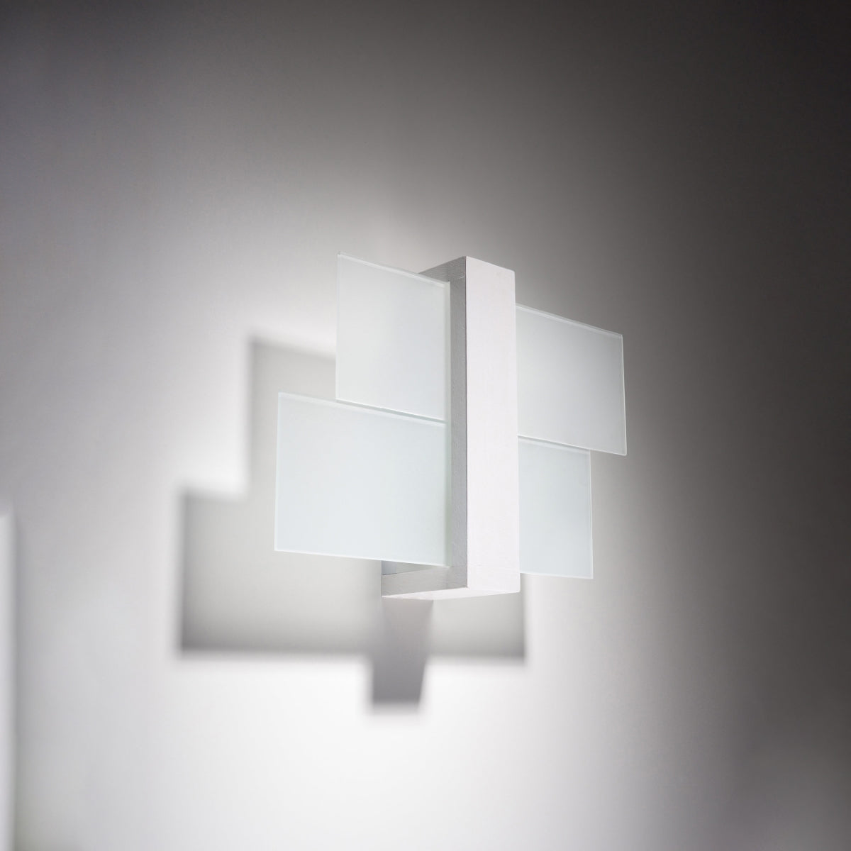 Natural Wood FENIKS 1 Wall Lamp White with elegant design and frosted glass for modern interiors