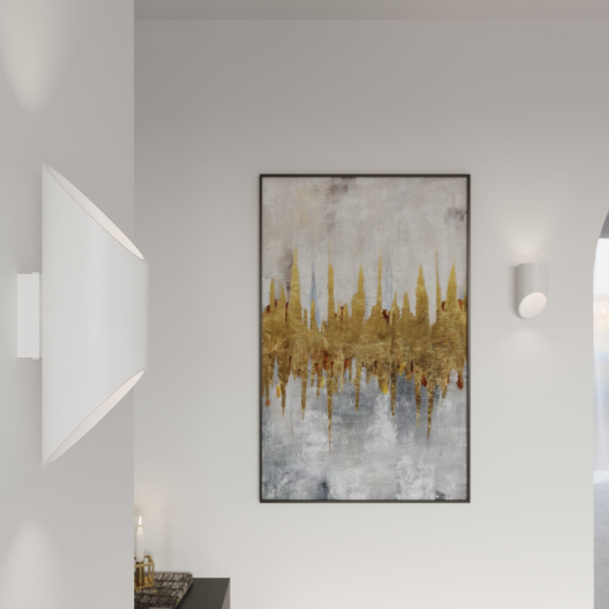 Stylish PENNE 20 white wall lamp from Sollux Lighting illuminating modern interior decor