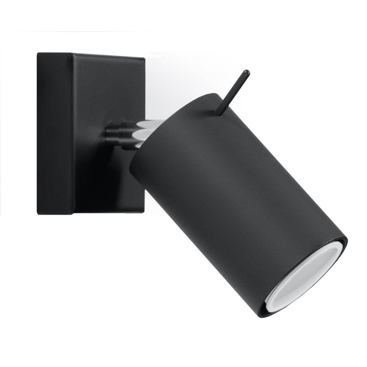 RING Black Minimalist Wall Lamp with Adjustable Head for Modern Home Decor