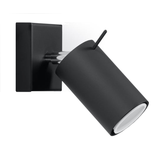 RING Black Minimalist Wall Lamp with Adjustable Head for Modern Home Decor