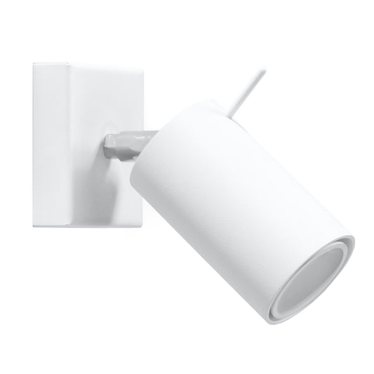 RING White Minimalist Wall Lamp with Adjustable Spotlight for Modern Interiors